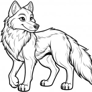 Wolf coloring page - picture 11