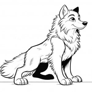 Wolf coloring page - picture 13