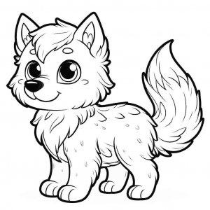 Wolf coloring page - picture 14