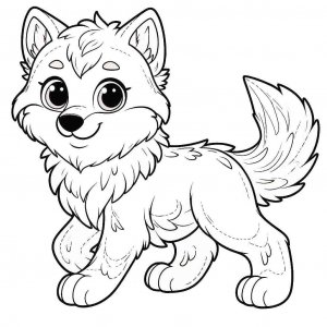 Wolf coloring page - picture 16