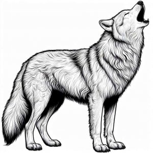 Wolf coloring page - picture 17