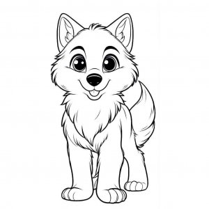 Wolf coloring page - picture 19
