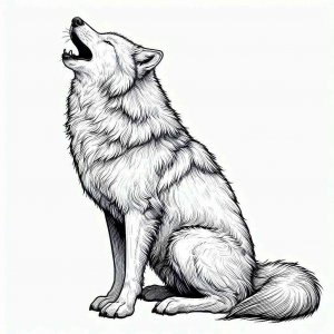 Wolf coloring page - picture 2
