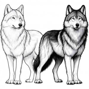 Wolf coloring page - picture 29
