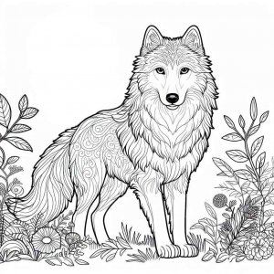 Wolf coloring page - picture 3