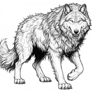 Wolf coloring page - picture 30