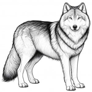 Wolf coloring page - picture 31