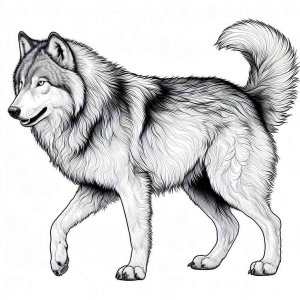 Wolf coloring page - picture 4