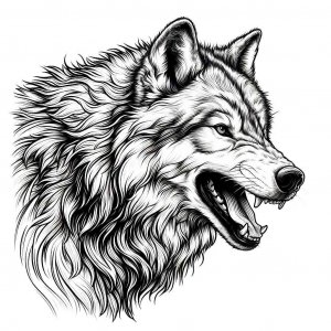 Wolf coloring page - picture 5