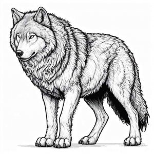 Wolf coloring page - picture 6