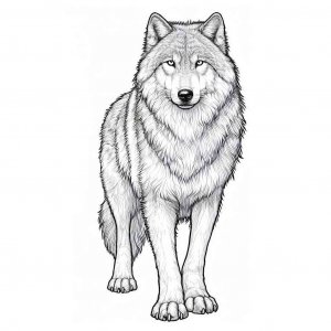 Wolf coloring page - picture 7