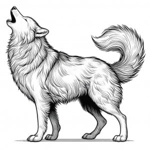 Wolf coloring page - picture 9