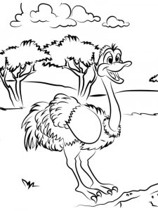 Ostrich coloring page - picture 21