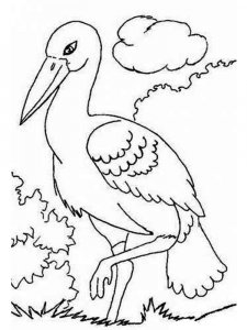 Stork coloring page 2 - Free printable