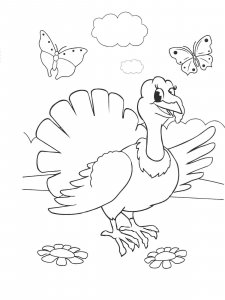 Turkey coloring page 8 - Free printable