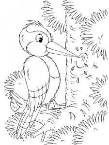 Woodpecker coloring page 6 - Free printable