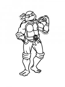 Michelangelo Pizza Coloring Page