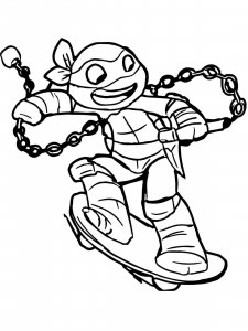 Michelangelo Skateboarding Coloring Page
