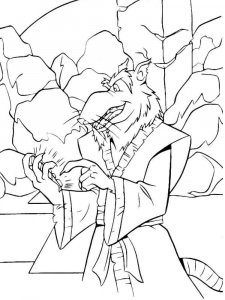Coloring page Splinter meets the phone