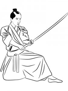 Samurai coloring page 2 - Free printable