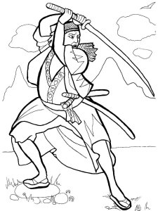 Samurai coloring page 27 - Free printable
