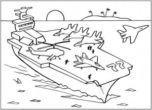 Aircraft Carrier coloring page 15 - Free printable