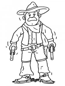 Cowboy coloring page 48 - Free printable