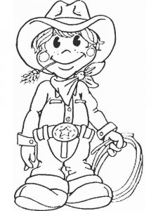 Cowboy coloring page 38 - Free printable