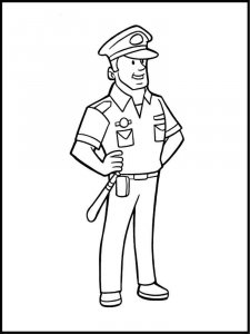 Police Officer coloring page 1 - Free printable