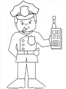 Police Officer coloring page 2 - Free printable