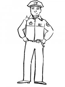Police Officer coloring page 3 - Free printable
