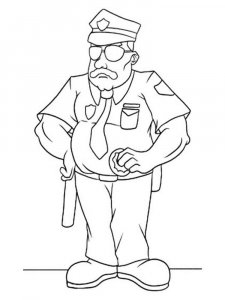 Police Officer coloring page 5 - Free printable
