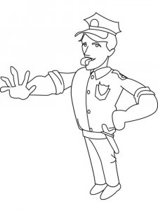 Police Officer coloring page 7 - Free printable