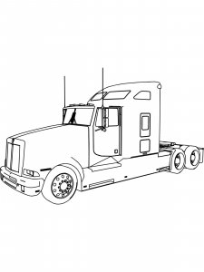 Semi Truck coloring page 18 - Free printable
