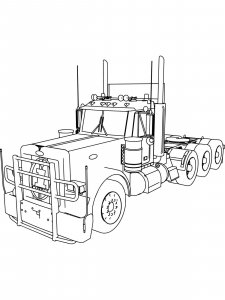 Semi Truck coloring page 22 - Free printable