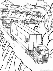 Semi Truck coloring page 3 - Free printable