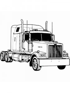 Semi Truck coloring page 6 - Free printable