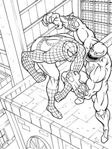 Spiderman and Venom coloring page