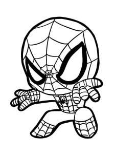 Colouring cute and funny Spiderman