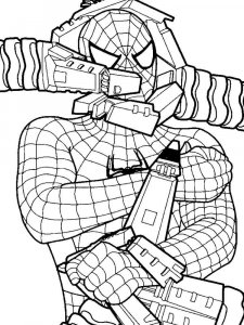 Coloring book chained Spiderman