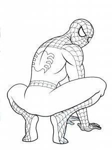 Coloring page spiderman back view