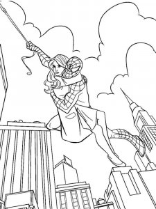 Coloring page Spiderman saved his beloved