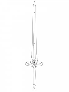 Sword coloring page 34 - Free printable