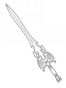 Sword coloring page 36 - Free printable