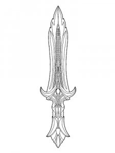 Sword coloring page 25 - Free printable