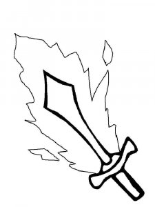 Sword coloring page 4 - Free printable