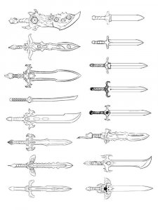Sword coloring page 9 - Free printable