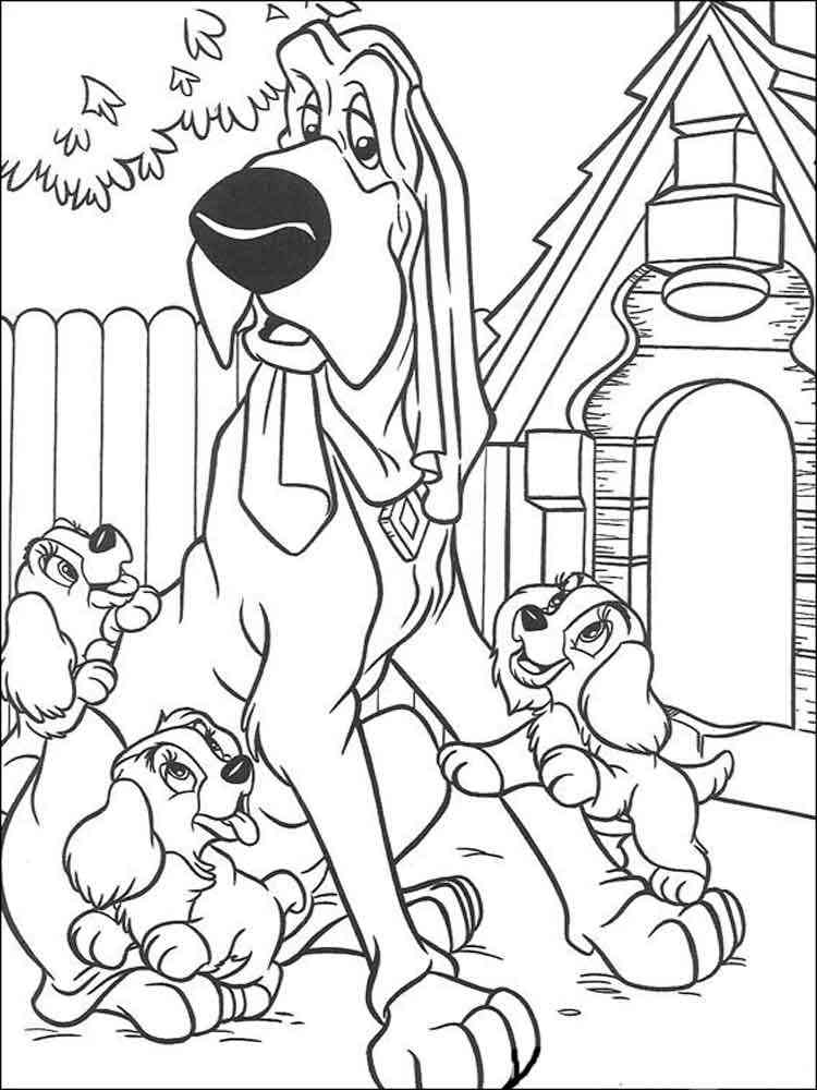 Lady and the Tramp coloring pages. Download and print Lady and the