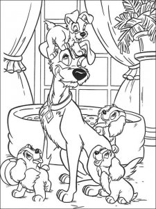 Lady and the Tramp coloring page 16 - Free printable