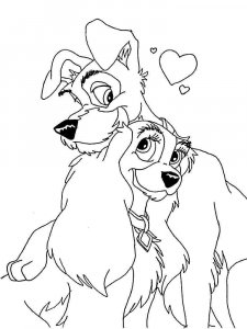 Lady and the Tramp coloring page 30 - Free printable